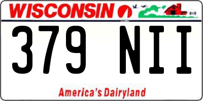 WI license plate 379NII