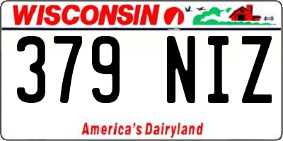 WI license plate 379NIZ