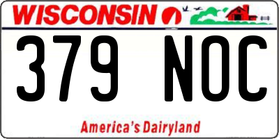 WI license plate 379NOC