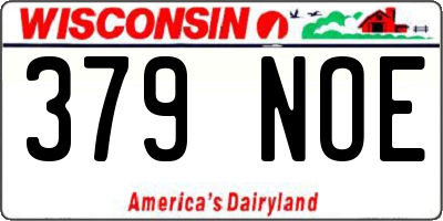 WI license plate 379NOE