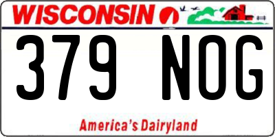 WI license plate 379NOG