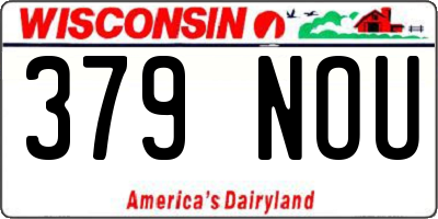WI license plate 379NOU