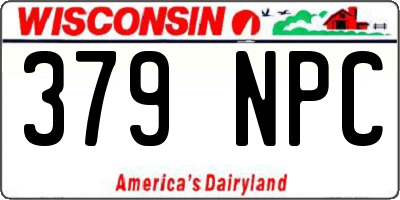 WI license plate 379NPC
