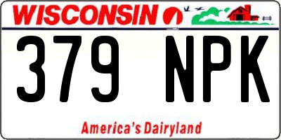 WI license plate 379NPK