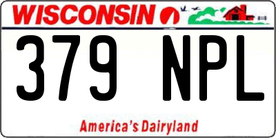 WI license plate 379NPL