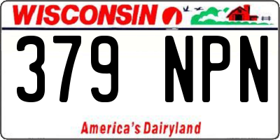 WI license plate 379NPN