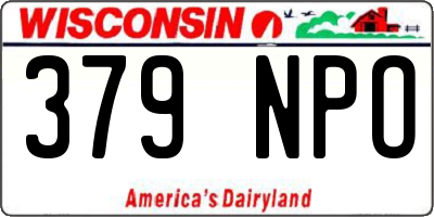 WI license plate 379NPO
