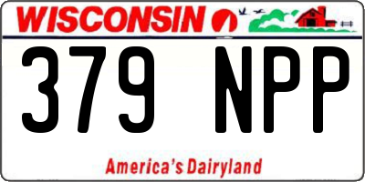 WI license plate 379NPP