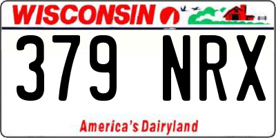 WI license plate 379NRX