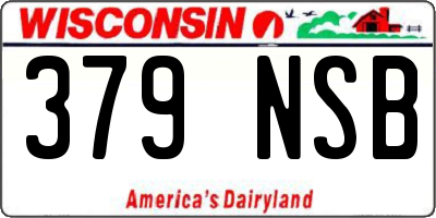 WI license plate 379NSB