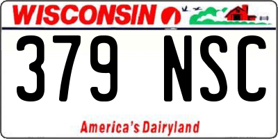 WI license plate 379NSC