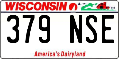 WI license plate 379NSE