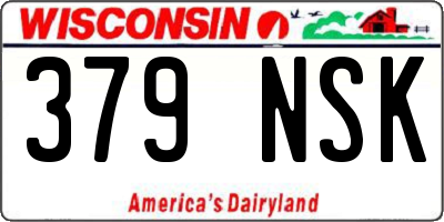 WI license plate 379NSK