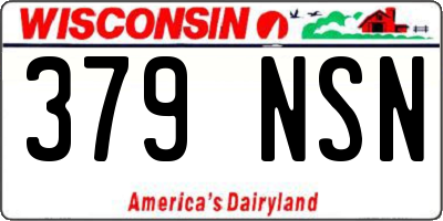 WI license plate 379NSN