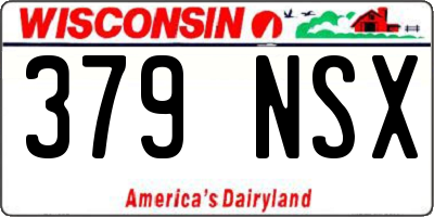 WI license plate 379NSX
