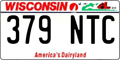 WI license plate 379NTC