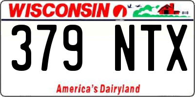 WI license plate 379NTX