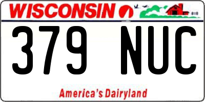 WI license plate 379NUC