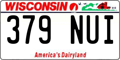 WI license plate 379NUI