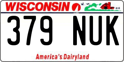 WI license plate 379NUK