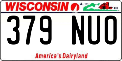 WI license plate 379NUO