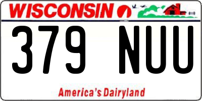 WI license plate 379NUU
