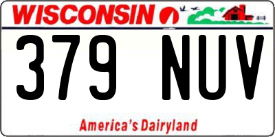 WI license plate 379NUV