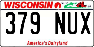 WI license plate 379NUX