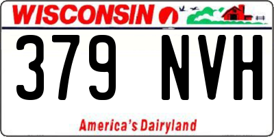 WI license plate 379NVH