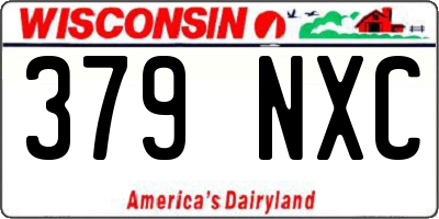 WI license plate 379NXC