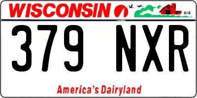 WI license plate 379NXR
