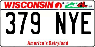 WI license plate 379NYE
