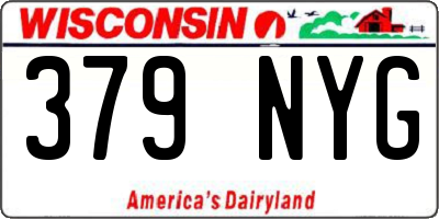 WI license plate 379NYG