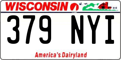 WI license plate 379NYI