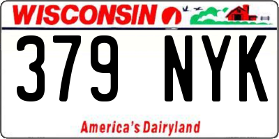 WI license plate 379NYK