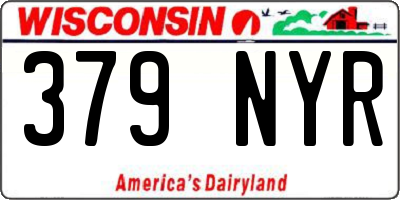 WI license plate 379NYR