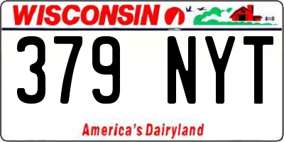 WI license plate 379NYT