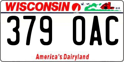 WI license plate 379OAC