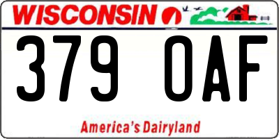 WI license plate 379OAF