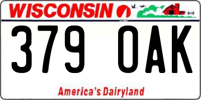 WI license plate 379OAK