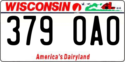 WI license plate 379OAO