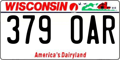 WI license plate 379OAR