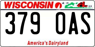 WI license plate 379OAS