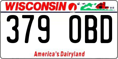 WI license plate 379OBD