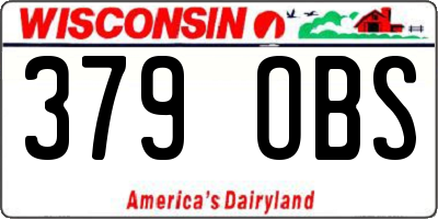 WI license plate 379OBS