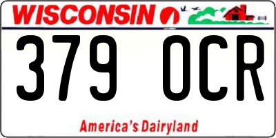 WI license plate 379OCR