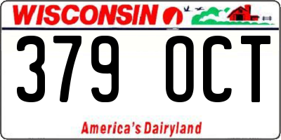 WI license plate 379OCT