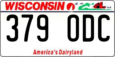WI license plate 379ODC