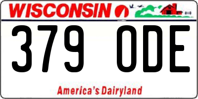 WI license plate 379ODE