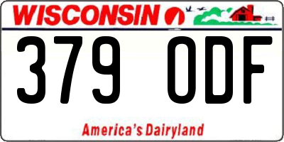 WI license plate 379ODF